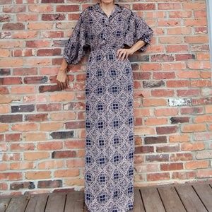 Sunner Anthro 100% Silk Wide Sleeve Dress